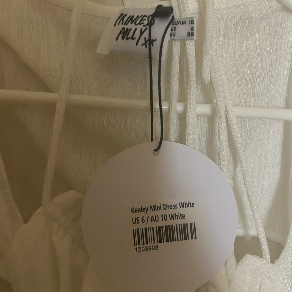 White Ruched Mini Dress - Picture 4 of 5